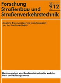 Abbildung von: Mögliche Bremsverzögerung in Abhängigkeit von der Strassengriffigkeit - Fachverlag NW in Carl Ed. Schünemann KG