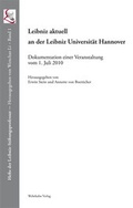 Cover: Leibniz aktuell an der Leibniz Universit&auml;t Hannover - Wehrhahn Verlag