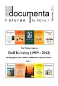Cover: Zur Erinnerung an Rolf Kohring (1959 - 2012) - documenta naturae