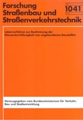 Cover: Laborverfahren zur Bestimmung der Wasserdurchl&auml;ssigkeit von ungebundenen Baustoffen - Fachverlag NW in Carl Ed. Sch&uuml;nemann KG