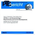 Cover: 3D Micro- and Nanometrology - Requirements and Current Developments - Fachverlag NW in Carl Ed. Sch&uuml;nemann KG