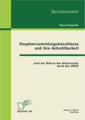 Abbildung von: Hauptversammlungsbeschlüsse und ihre Anfechtbarkeit nach der Reform des Aktienrechts durch das ARUG - Bachelor + Master Publishing