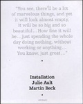 Cover: Julie Ault. Martin Beck. Installation - K&ouml;nig, Walther