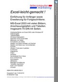 Bild: Excel-leicht-gemacht, Einf&uuml;hrung f&uuml;r Anf&auml;nger, sowie Erweiterung f&uuml;r Fortgeschrittene. - telecomputer marketing