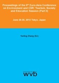 Cover: Proceedings of the 9th Euro-Asia Conference on Environment and CSR: Tourism, Society and Education Session (Part II) - wvb Wissenschaftlicher Verlag Berlin
