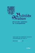 Cover: Baltische Studien, Pommersche Jahrb&uuml;cher f&uuml;r Landesgeschichte. Band 97 NF - Verlag Ludwig