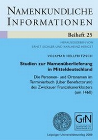 Abbildung von: Studien zur Namenüberlieferung in Mitteldeutschland - Leipziger Uni-Vlg