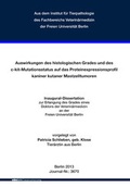 Bild: Auswirkungen des histologischen Grades und des c-kit-Mutationsstatus auf das Proteinexpressionsprofil kaniner kutaner Mastzelltumoren - Mensch & Buch