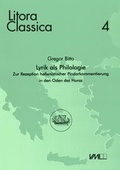 Cover: Lyrik als Philologie - VML Vlg Marie Leidorf