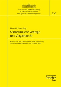 Abbildung von: Städtebauliche Verträge und Vergaberecht - Lexxion Verlagsgesellschaft