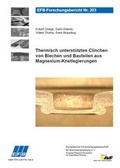 Cover: Thermisch unterst&uuml;tztes Clinchen von Blechen und Bauteilen aus Magnesium-Knetlegierungen - Europ&auml;ische Forschungsgesellschaft f&uuml;r Blechverarbeitung e.V. (EFB)