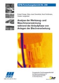 Cover: Analyse der Werkzeug- und Maschinenerw&auml;rmung w&auml;hrend der Anlaufphase von Anlagen der Blechverarbeitung - Europ&auml;ische Forschungsgesellschaft f&uuml;r Blechverarbeitung e.V. (EFB)