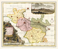 Abbildung von: Historische Karte: HOCHSTIFT MERSEBURG, 1720 (Plano). Ämter Merseburg, Lauchstädt, Lützen, Schkeuditz und Zwenkau - Verlag Rockstuhl