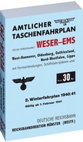 Cover: Amtlicher Taschenfahrplan f&uuml;r Weser und Ems der Reichsbahndirektion M&uuml;nster Westf. 1940/41 - Verlag Rockstuhl