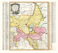 Abbildung von: Historische Karte: HERZOGTUM MAGDEBURG mit Halle und Fürstentum Anhalt, um 1750 - Verlag Rockstuhl