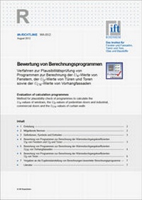 Abbildung von: ift-Richtlinie WA-05/2 Bewertung von Berechnungsprogrammen - ift Rosenheim