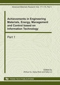 Cover: Engineering Materials, Energy, Management and Control - Trans Tech Publications Ltd