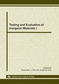 Cover: Testing and Evaluation of Inorganic Materials I - Trans Tech Publications Ltd