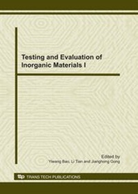 Enlarge image Cover: Testing and Evaluation of Inorganic Materials I - Trans Tech Publications Ltd