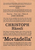 Cover: Mortadella - Edition Patrick Frey