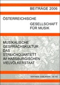 Cover: Musikalische Gespr&auml;chskultur - Das Streichquartett im habsburgischen Vielv&ouml;lkerstaat - Doblinger