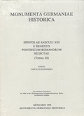 Cover: Epistolae saeculi XIII e regestis pontificum Romanorum selectae 3 - Monumenta Germaniae Historica
