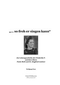 Cover: ... so froh er singen kann - Alt-M&ouml;dling