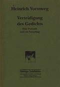 Cover: Verteidigung des Gedichts - Wallstein