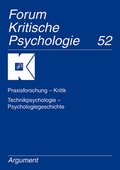 Cover: Praxisforschung - Kritik, Technikpsychologie - Psychologiegeschichte - Argument Verlag mit Ariadne