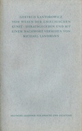 Cover: Vom Wesen der griechischen Kunst - Wallstein
