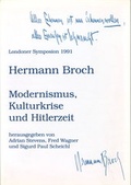 Cover: Hermann Broch. Modernismus, Kulturkrise und Hitlerzeit - Universit&auml;t Innsbruck Inst. f. Germanistik