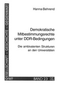 Cover: Demokratische Mitbestimmung unter DDR-Bedingungen - trafo