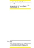 Cover: Strategic Entrepreneurship - The Promise for Future Entrepreneurship, Family Business and SME Research? - KMU Verlag HSG