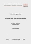 Cover: Weiterbildungsseminar Brandschutz bei Sonderbauten - Technische Uni Braunschweig Inst. f. Baustoffe