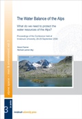 Cover: The Water Balance of the Alps. What do we need to protect the water resources of the Alps? - innsbruck university press