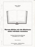 Cover: Warum d&uuml;rfen wir die Bibeltexte nicht w&ouml;rtlich verstehen? - Arcturus