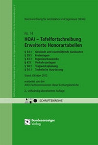 Abbildung von: HOAI - Tafelfortschreibung - Erweiterte Honorartabellen (§§ 34.1, 39.1, 43.1, 47.1, 50.1, 54.1) - Reguvis Fachmedien