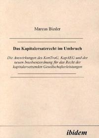 Abbildung von: Das Kapitalersatzrecht im Umbruch - Ibidem