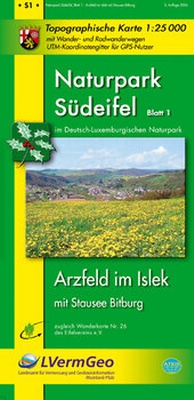 Abbildung von: Naturpark Südeifel /Arzfeld im Islek mit Stausee Bitburg (WR) - Landesamt für Vermessung und Geobasisinformation Rheinland-Pfalz