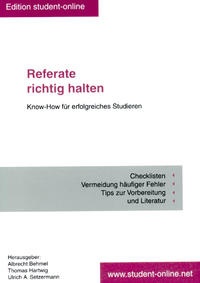 Enlarge image Cover: Referate richtig halten - ibidem