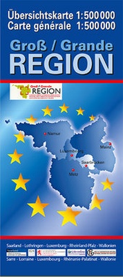 Abbildung von: Übersichtskarte der Großregion 1:500000 - Landesamt für Vermessung und Geobasisinformation Rheinland-Pfalz