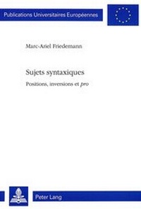 Abbildung von: Sujets syntaxiques - Peter Lang Verlag