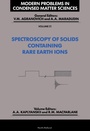 Cover: Spectroscopy of Crystals Containing Rare Earth Ions - Elsevier