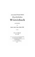 Cover: Johann Samuel Traugott Gehler's Physikalisches W&ouml;rterbuch - Fischer, Harald