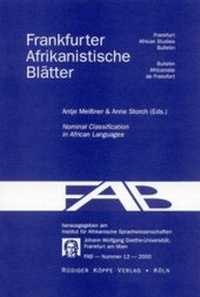 Enlarge image Cover: Nominal Classification in African Languages - Köppe, R