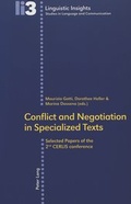 Cover: Conflict and Negotiation in Specialized Texts - Peter Lang Verlag