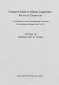Cover: Research Mate in African Linguistics - Focus on Cameroon - K&ouml;ppe, R
