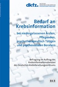Cover: Bedarf an Krebsinformation bei niedergelassenen &Auml;rzten, Pflegenden, psychotherapeutisch T&auml;tigen und psychosoziale Beratern - Akademische Verlagsgesellschaft AKA