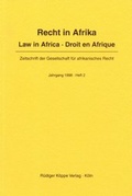 Cover: Recht in Afrika. Law in Africa. Droit en Afrique. Zeitschrift der... - K&ouml;ppe, R