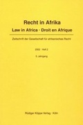 Cover: Recht in Afrika. Law in Africa. Droit en Afrique. Zeitschrift der... - K&ouml;ppe, R